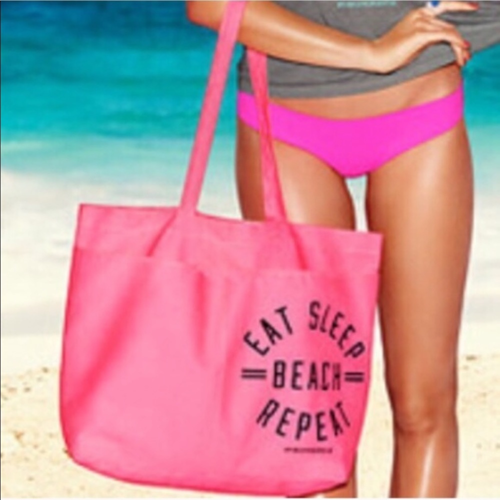 Vs Pink Beach Tote Bag